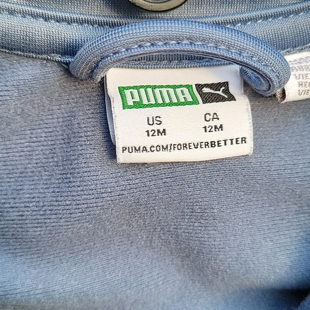 PUMA Infant's Medium Blue Logo Zip-Up Track Jacket